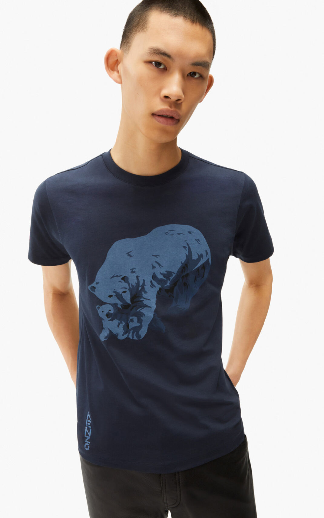 Camiseta Kenzo The Inverno Capsule Polar Bear Masculino - Azuis Pretas | 087KSOWVB